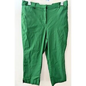 Lane Bryant Bright Green Pants Trousers Women's 16 Crop Coastal Grandma Hippie